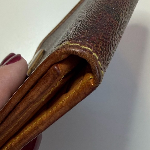 Etro Milano Vintage Trifold Bordeaux Paisley & Tan Leather Wallet w/ Coin Pouch - Picture 10 of 16